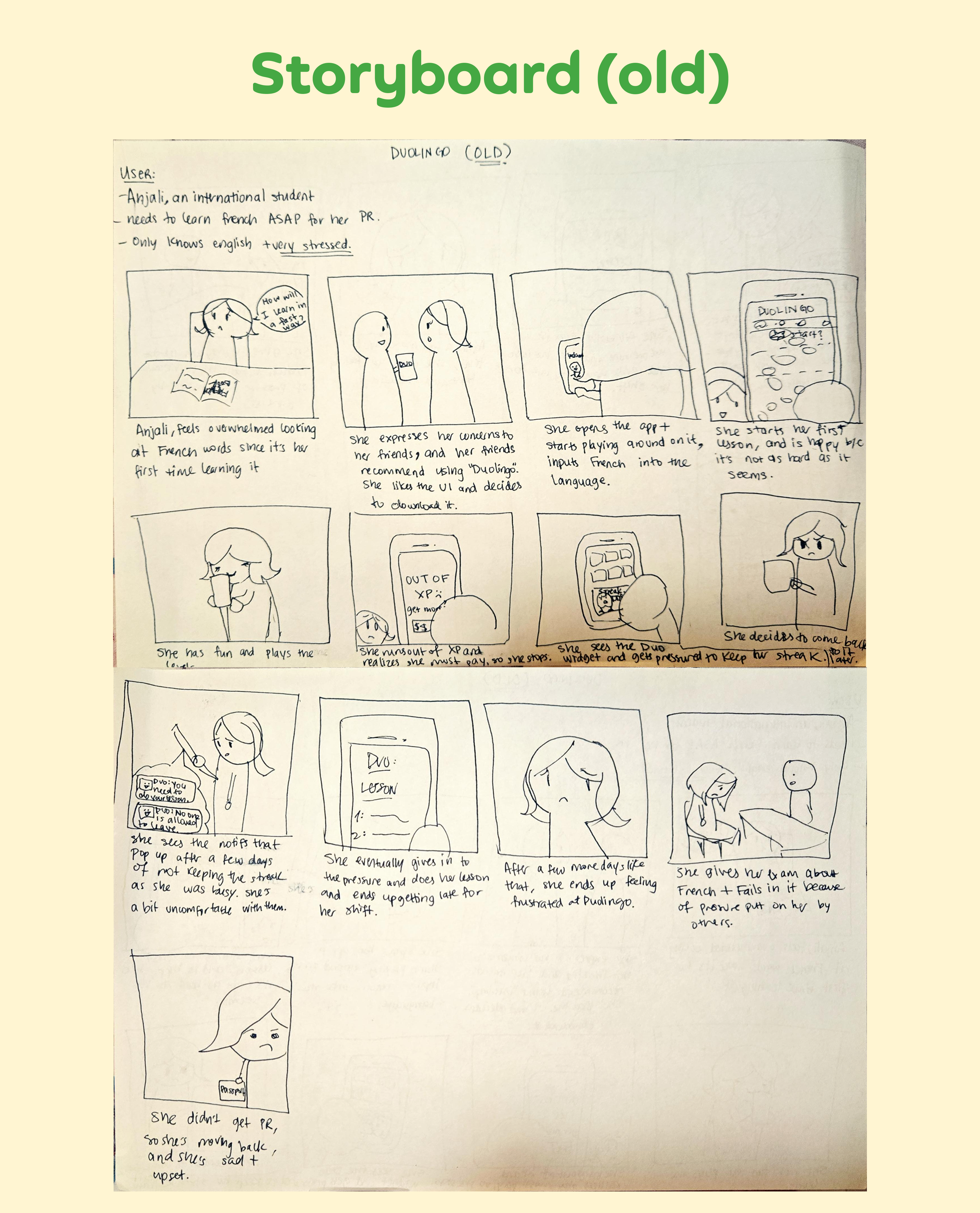 Old Duolingo storyboard